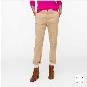 J Crew high rise girlfriend chino. Size 2 petite. 26” inseam.
